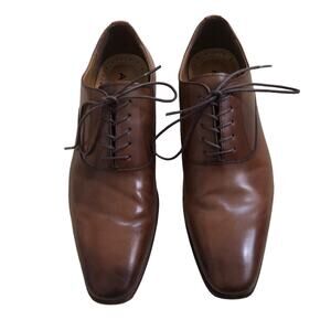 Aldo Mens Leather Cognac Oxford Dress lace tie Shoes Size 9.5